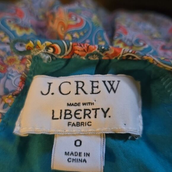 J Crew Liberty Print Midi Dress With Cut Out Back Cotton Size 0 - Picture 14 of 14